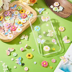 100Pcs 4 Styles Opaque Resin Cabochons&nbsp;CRES-TA0001-92