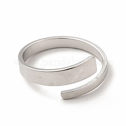 Non-Tarnish 304 Stainless Steel Rectangle Open Cuff Ring for Women&nbsp;RJEW-B027-02P