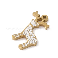 Christmas Theme Ion Plating(IP) 304 Stainless Steel Enamel Pendants&nbsp;STAS-Z083-09G-02