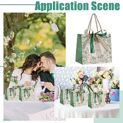 Floral Printed Paper Gift Tote Bags&nbsp;ABAG-WH0044-82B