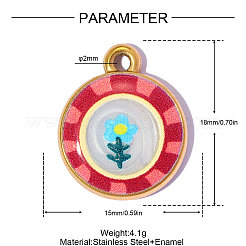 Printed 304 Stainless Steel with Enamel Pendants&nbsp;SA-OY002-75G