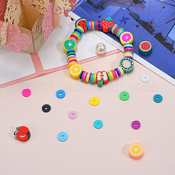Flat Round Handmade Polymer Clay Beads&nbsp;CLAY-CJ0001-20