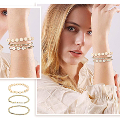 6Pcs 3 Style Word Mrs Stretch Bracelets Set&nbsp;BJEW-BC0002-06