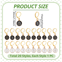 20Pcs Alloy Enamel Pendant Locking Stitch Markers&nbsp;HJEW-WH00134