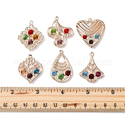 30Pcs 6 Styles Iron & Glass Pendants&nbsp;IFIN-FS0001-52