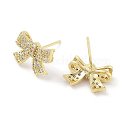 Brass Cubic Zirconia Stud Earrings for Women&nbsp;EJEW-S217-B02