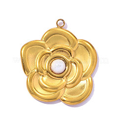 304 Stainless Steel & ABS Imitation Pearl Pendants&nbsp;STAS-OY017-02G