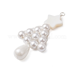 Shell Pearl Beaded Christmas Tree Big Pendants&nbsp;PALLOY-TA00169