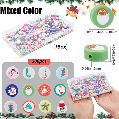 Christmas Theme 300Pcs Handmade Polymer Clay Beads&nbsp;CLAY-SP0001-01B