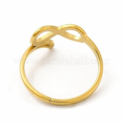Ion Plating(IP) 304 Stainless Steel Hollow Out Infinity Finger Ring for Women&nbsp;RJEW-B027-14G