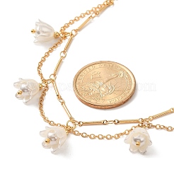 Shell Pearl & Acrylic Flower Bib Pendant Necklaces&nbsp;NJEW-TA00169
