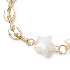 ABS Plastic Imitation Pearl Link Chain Bracelets&nbsp;BJEW-JB13093