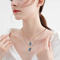 2Pcs Matching Butterfly Pendant Necklaces Set&nbsp;JN1033B-1