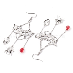 Alloy Glass Pendants Earrings&nbsp;EJEW-TA00425