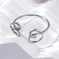 Heart 304 Stainless Steel Open Cuff Rings for Women&nbsp;RJEW-F174-07P