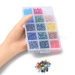 1200Pcs 15 Colors Electroplate Glass Beads Strands&nbsp;EGLA-YW0001-53