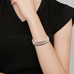 16Pcs 4 Colors Steel Wire Round Snake Chain Stretch Bracelets Set&nbsp;BJEW-BC0001-23