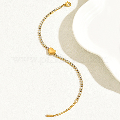 Elegant Heart 201 Stainless Steel Rhinestone Cup Chains Sparkling Bracelets for Women's Daily Party&nbsp;ZW4725