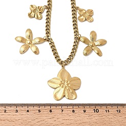 304 Stainless Steel Flower Pendant Bib Necklaces for Women&nbsp;NJEW-A063-02G