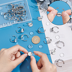 DIY Blank Dome Finger Ring Making Kit&nbsp;DIY-UN0004-18B