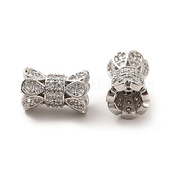 Rack Plating Brass Micro Pave Cubic Zirconia Beads&nbsp;KK-C010-38