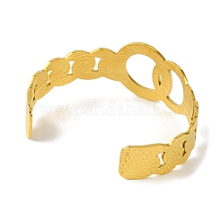 Ion Plating(IP) Oval 304 Stainless Steel Cuff Bangles for Women&nbsp;BJEW-B104-17G