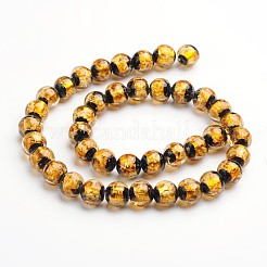 Glow in the Dark Luminous Style Handmade Silver Foil Glass Round Beads&nbsp;FOIL-I006-12mm-01