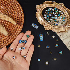 60Pcs 15 Styles Alloy Resin Cabochons&nbsp;MRMJ-DC0001-22
