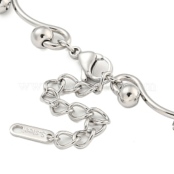 Non-Tarnish 304 Stainless Steel Ball Link Necklaces for Women&nbsp;NJEW-S426-08P