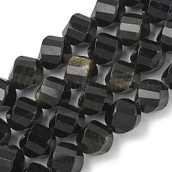 Natural Golden Sheen Obsidian Beads Strands&nbsp;G-C267-B18