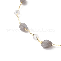 Handmade Natural Labradorite Beaded Chains Earring & Necklaces Sets&nbsp;SJEW-JS01342-03