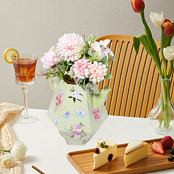 12Pcs 4 Styles 3D Flower Printed Teapot Shaped Paper Flower Gift Boxes&nbsp;DIY-SP0006-37