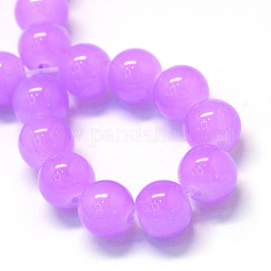 Baking Paint Imitation Jade Glass Round Bead Strands&nbsp;X-DGLA-Q021-10mm-44