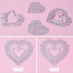 4Pcs 4 Styles Heart Carbon Steel Cutting Dies Stencils&nbsp;DIY-GF0007-80