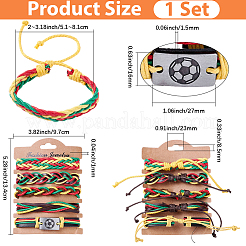 Leather Cord Braided Bracelets Set for Men Women&nbsp;BJEW-CL0001-43B