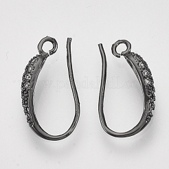 Electrophoresis Brass Micro Pave Cubic Zirconia Earring Hooks&nbsp;ZIRC-Q022-035A