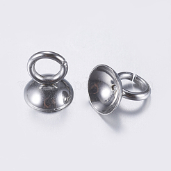 202 Stainless Steel Bead Cap Pendant Bails&nbsp;STAS-L198-05A