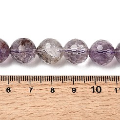 Natural Purple Phantom Quartz Purple Lodolite Quartz Round Beads Strands&nbsp;G-Z127-B01-12mm