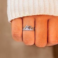 Fashionable 925 Sterling Silver Cubic Zirconia Adjustable Finger Rings&nbsp;FS-WG3B4E0-01