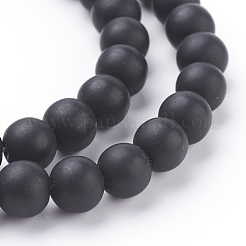 Synthetic Black Stone Beads Strands&nbsp;G508-1