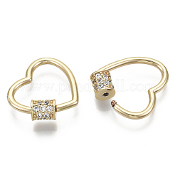 Brass Micro Pave Cubic Zirconia Screw Carabiner Lock Charms&nbsp;KK-R136-063-NF
