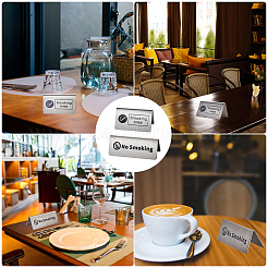 6Pcs 2 Styles 201 Stainless Steel Hotel Resturant Table No Smoking & Smoking Area Tent Sign&nbsp;AJEW-CP0003-74