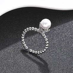 Heart Clover Brass Micro Pave Cubic Zirconia Cuff Bangles & Rings Sets for Women&nbsp;SJEW-R002-02P-01