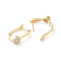 Brass Micro Pave Cubic Zirconia Hoop Earrings&nbsp;EJEW-P259-23G