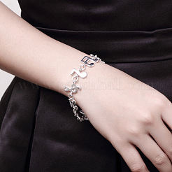 Musical Note Brass Link Bracelets for Women&nbsp;FS-WG94BAE-01