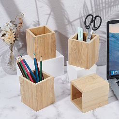 4Pcs Square Bamboo Pen Holders&nbsp;AJEW-GO0005-14