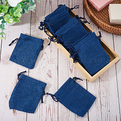 20Pcs Rectangle Polyester Imitation Burlap Packing Pouches Drawstring Bags&nbsp;ABAG-TA0001-95C