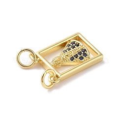Rack Plating Brass Micro Pave Cubic Zirconia Pendants&nbsp;KK-E281-26G