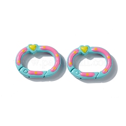 Spray Painted Alloy Spring Gate Rings&nbsp;X1-PALLOY-F293-04