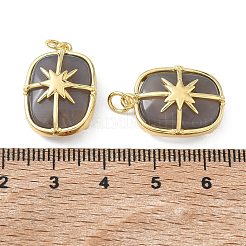 Brass & Natural Grey Agate Pendants&nbsp;GG-CBAD360-19G-01